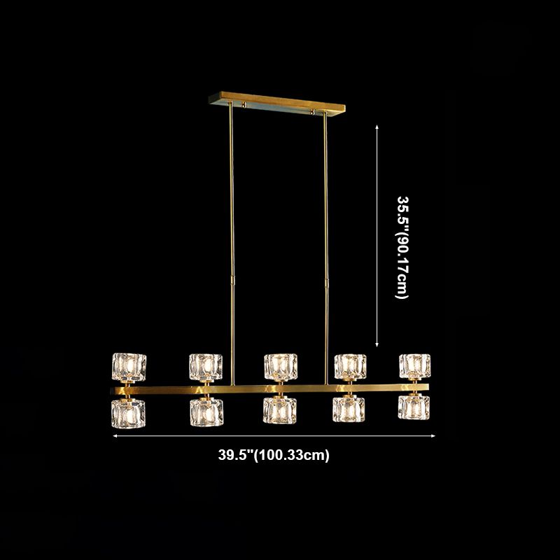 Multi Lights Island Lighting Modern Crystal Island Chandelier Lights For Living Room