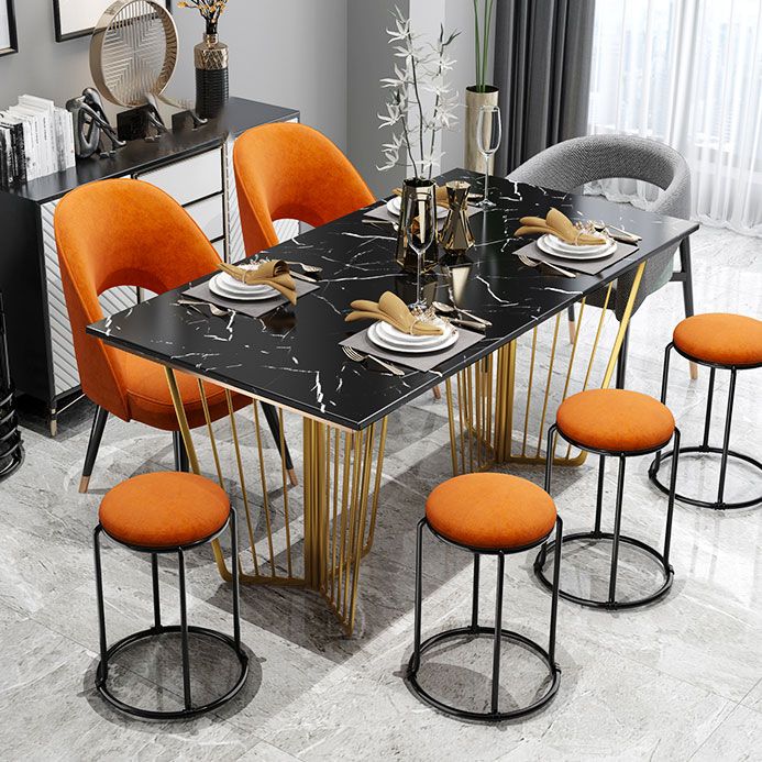 Modern Ottoman Velvet Upholstered Tear Resistant Round Ottoman with Chair Legs