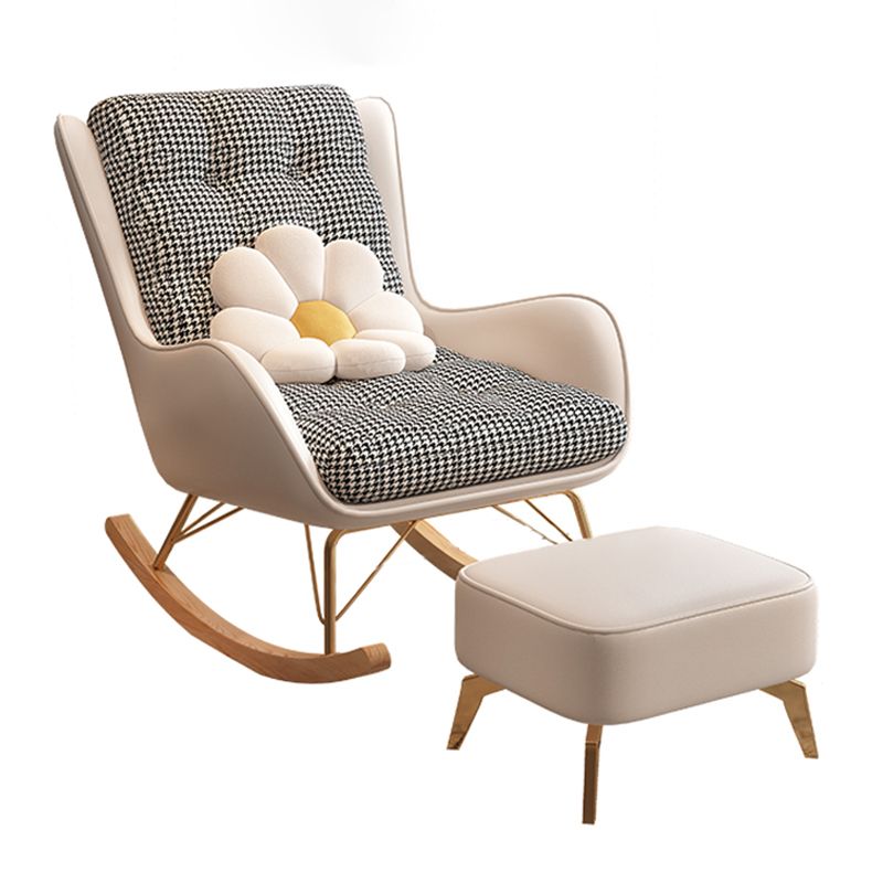 Modern Style Nursery Sofa Rocking Chair Indoor Living Room Rocking Chair with Ottoman