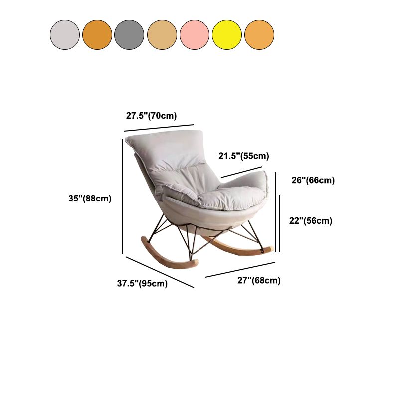 Leisure Pure Color Glider Chair Faux Leather Water Resistant with Ottoman
