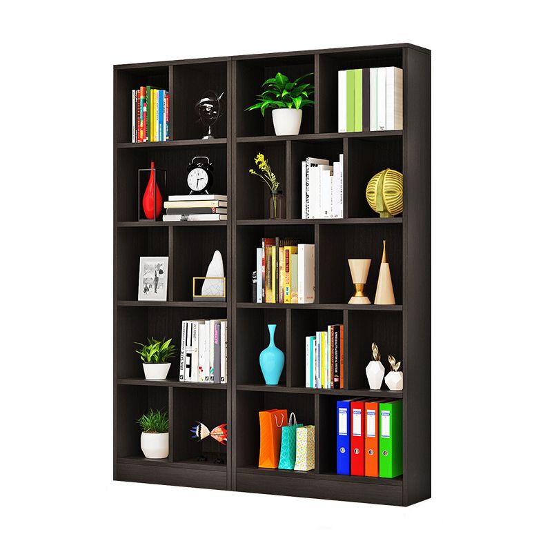 Closed Back Modern Style Bookcase Wood Bookshelf for Home Office