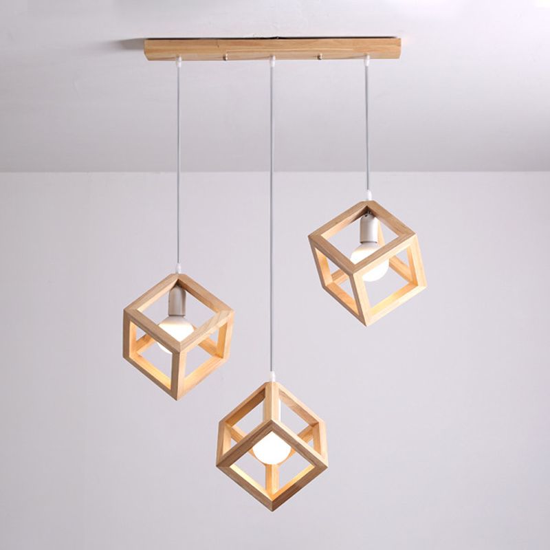 Lumières suspendues en bois massif moderne Géométrie Géométrie Alimin de support suspendu