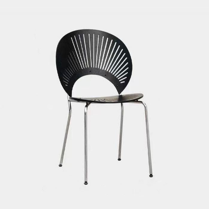 Silla de comedor de madera moderna, sillas de comedor sin brazos de metal para uso doméstico