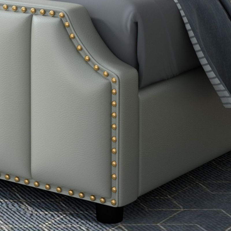 84.65 inch Wide Contemporary Standard Bed Solid Wood Bed with Headboard