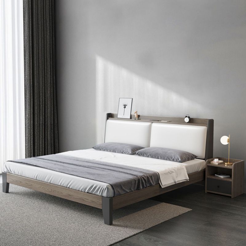 Contemporary Wood and Upholstered Bed Rectangular Standard Bed