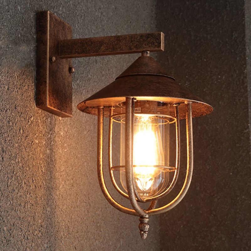 Metal Tapered Wall Sconce Lights Industrial Style 1 Light Wall Mounted Lamps