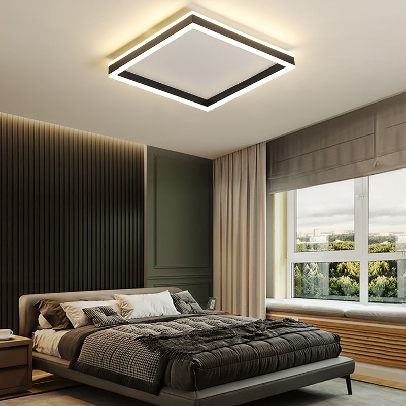 Luminaires de plafond encastrés de simplicité de lumière montée par plafond noir de LED pour le salon