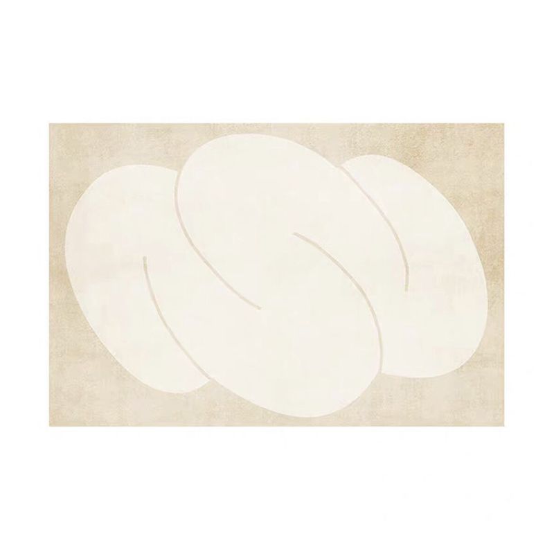 Khaki Modern Rug Polyester Curve Indoor Rug Non-Slip Backing Rug for Home Decor