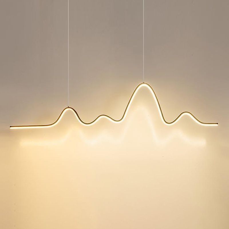 Modern Style Geometric Shape Island Pendant Metal Island Light Fixtures for Living Room