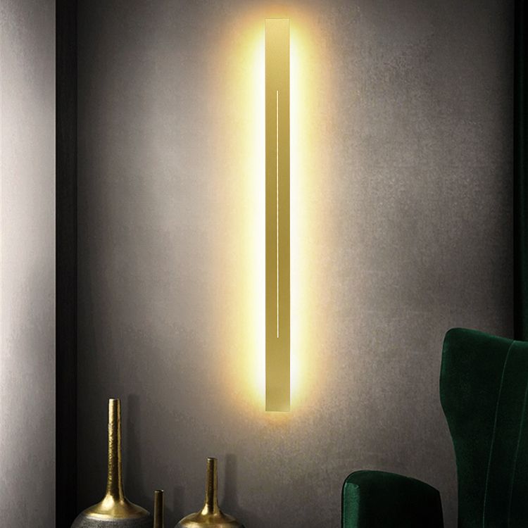 Linear Shape Metal Wall Lighting Idea Modern Style 1 Light Wall Mounted Light Fixture