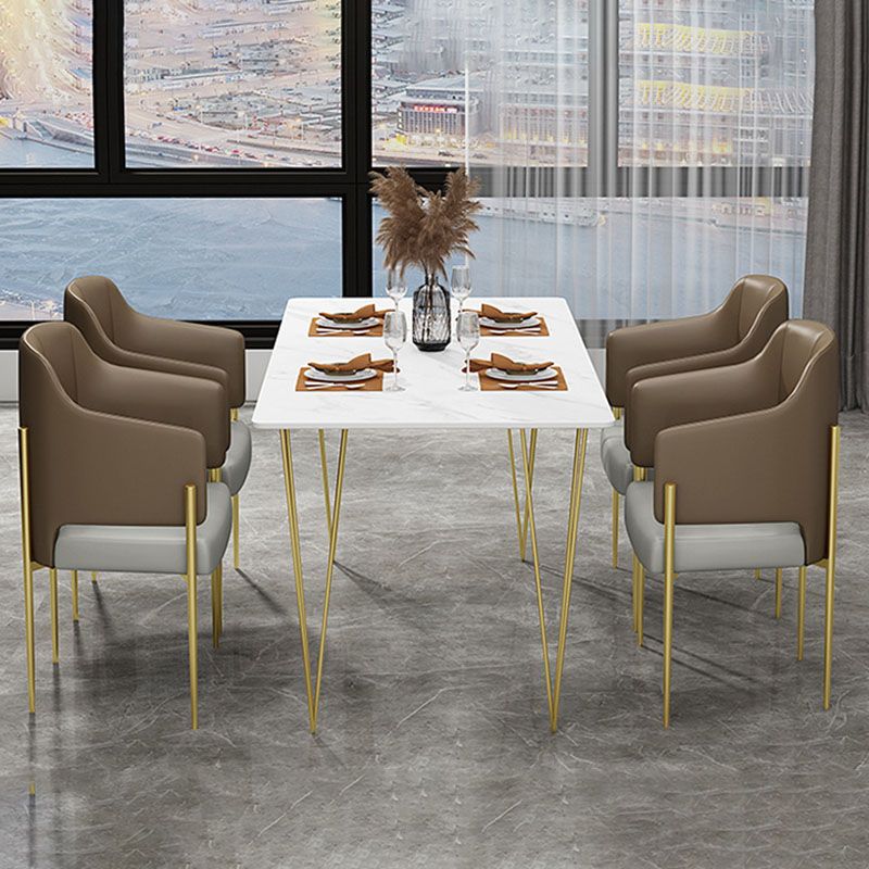 Glam 1/2/5/7 Pieces Dining Table Set Sintered Stone Table and Chair Set