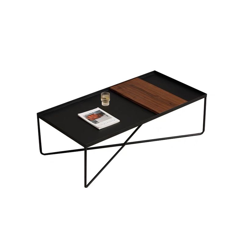 Modern Style Metal Craft Cross Table Base Black Rectangular & Square Coffee Table