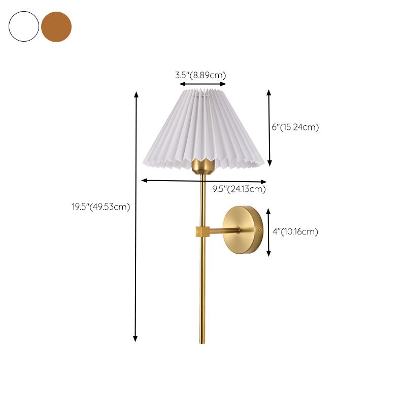 Contemporary Bath Vanity Lighting Fabric Shaded Golden Light for Bathroom