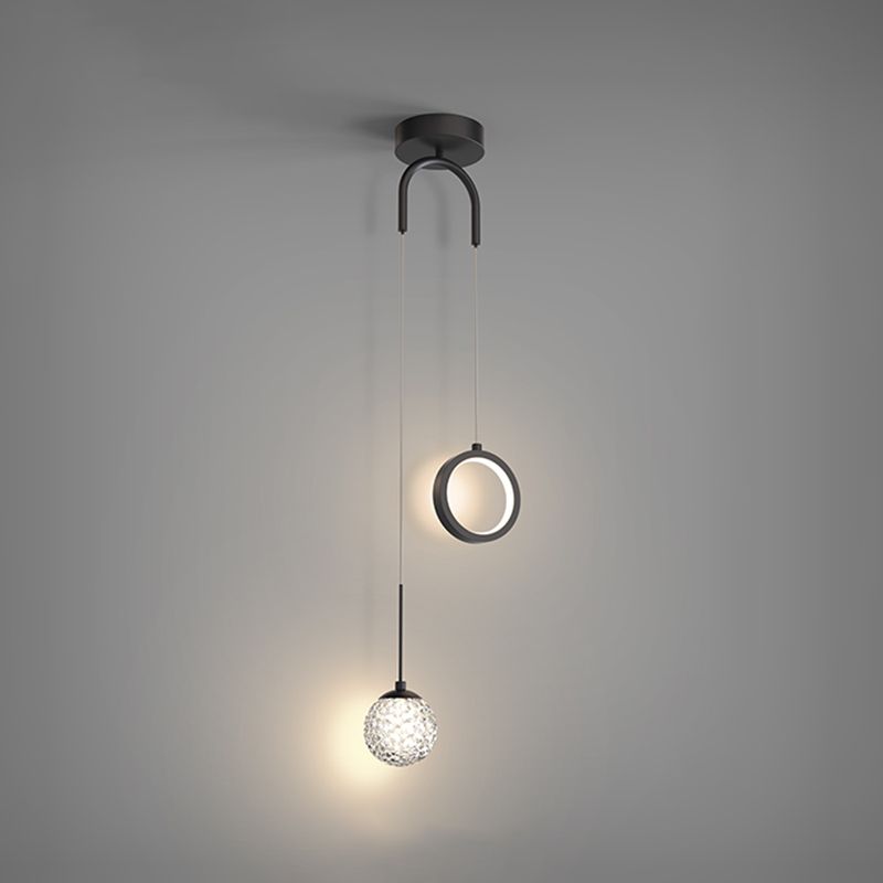 Spherical Shape Metal Hanging Lamps Modern Style 2 Light Pendant Lights