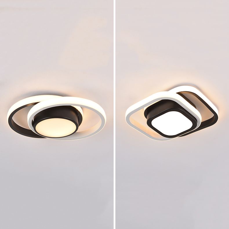 Luces montadas en el techo de múltiples cabezales, iluminación LED contemporánea de montaje empotrado, color negro