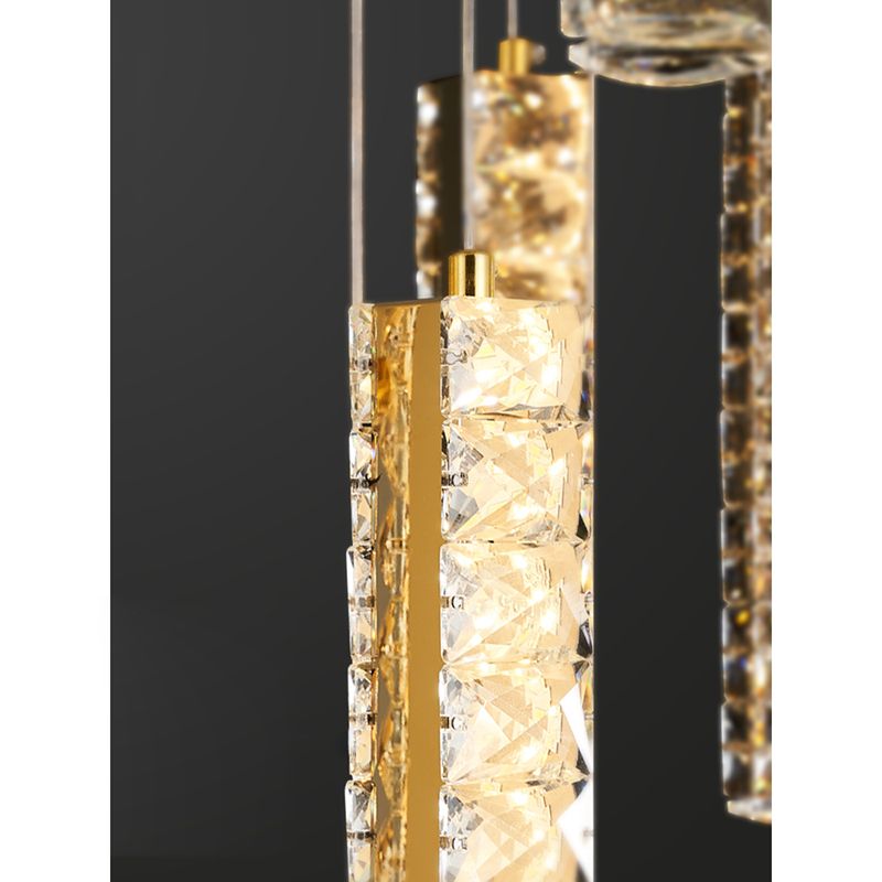 Lineaire hangende verlichtingsarmaturen Moderne eenvoudige K9 Crystal Plafond Pendant voor restaurant