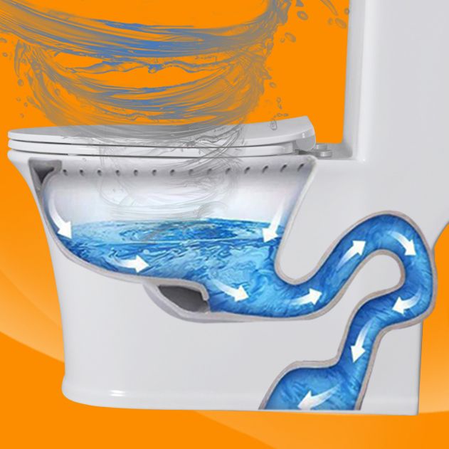 Contemporary Flush Toilet Floor Mount One-Piece Toilet Porcelain Urine Toilet