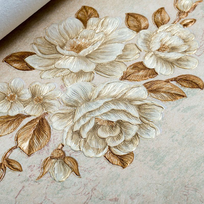 Elegant Blossoming Peony Wallpaper for Bedroom Flower Wall Covering, 33' L x 20.5" W