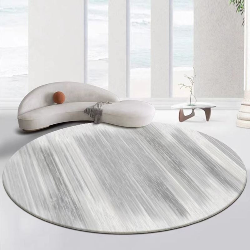 Gray Modern Rug Polyester Graphic Indoor Rug Non-Slip Backing Rug for Home Decor