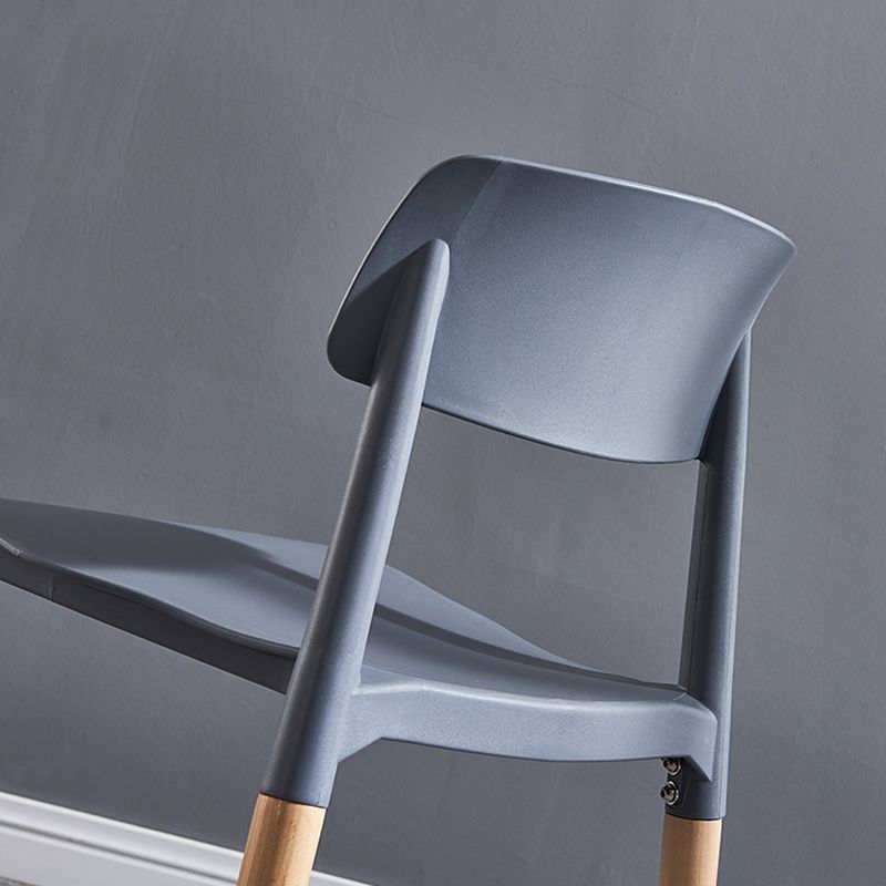 Modern Square Open Back Dining Chair Plastic Stackable Side Dining Chairs for Kitchen
