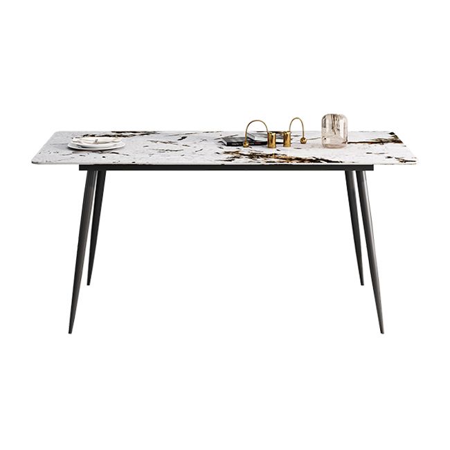 Rectangle 4 Legs Industrial Dining Table Fixed Table of Sintered Stone