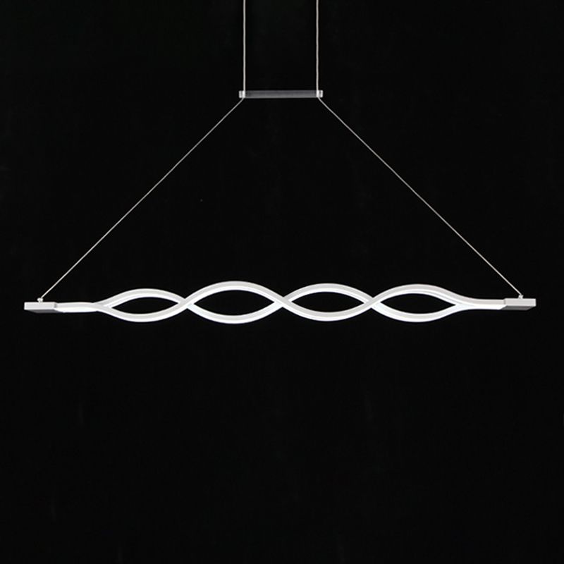 Luce dell'isola a led lineare bianca nella moderna semplicità in ferro luci a 4 luci con ombra acrilica