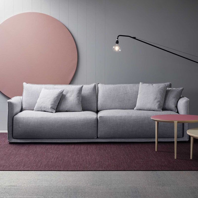 Linen Sofa 36.61" D x 29.53" H Square Arm Sofa for Living Room