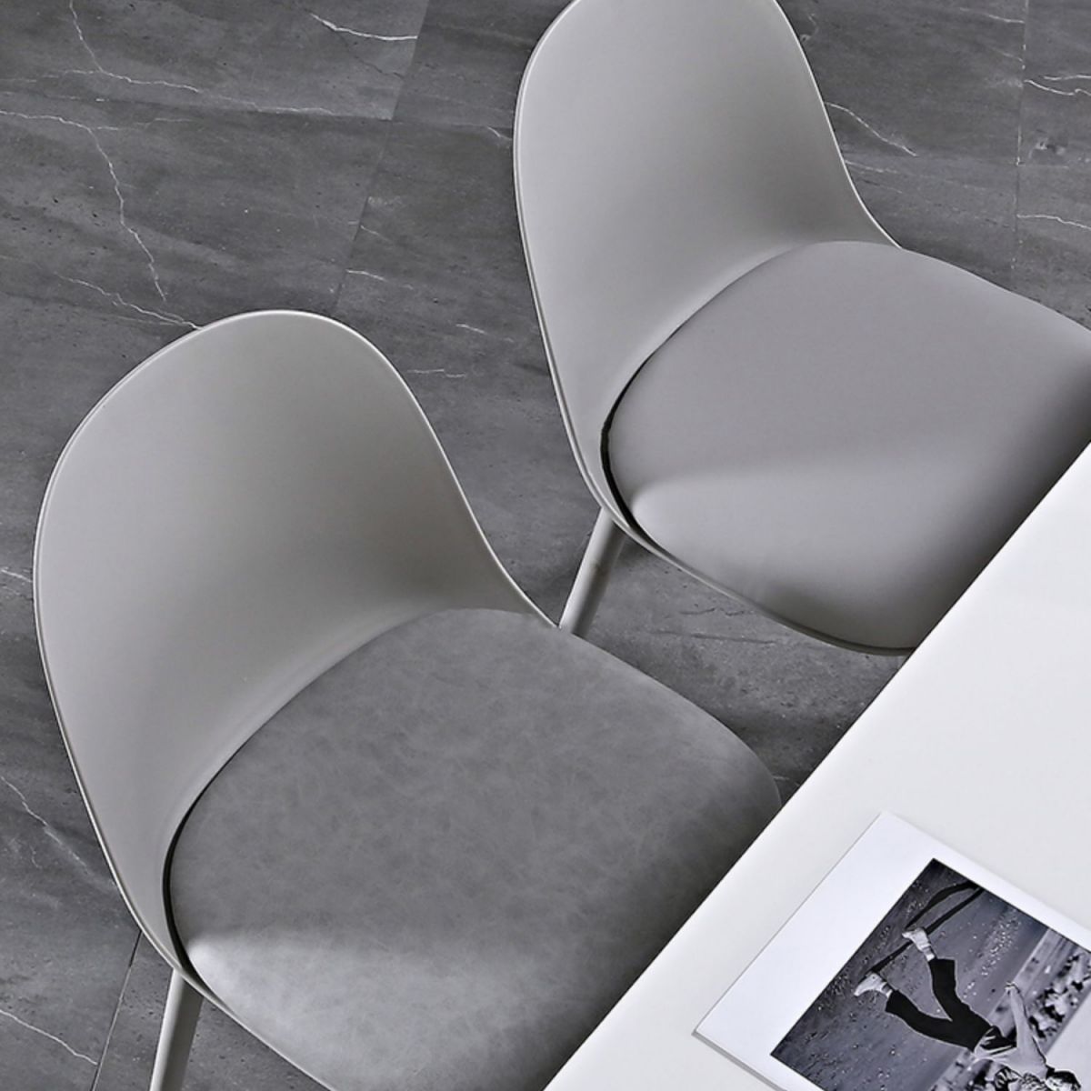 Scandinavian Plastic Kitchen Dining Room Chair Solid Back Side Chair