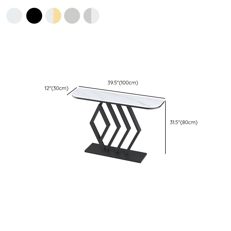 Contemporary Stone Console Table Iron Console Sofa Table for Hall