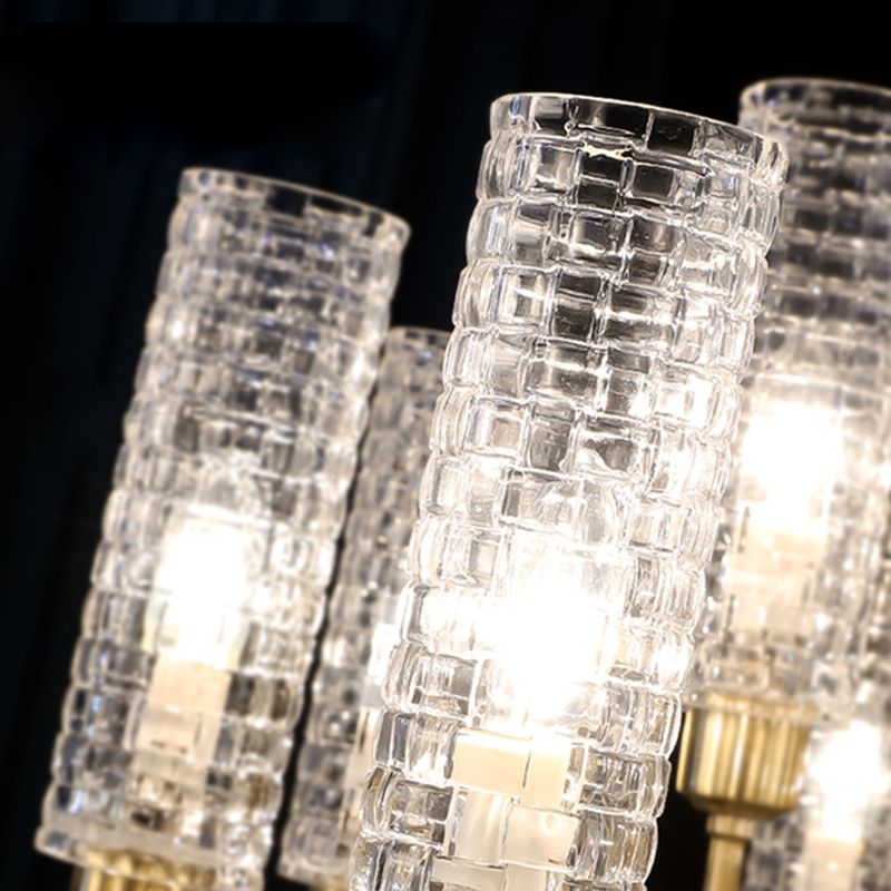 American Style Chandelier Glass Multi Light Hanging Light with Brass for Bedroom