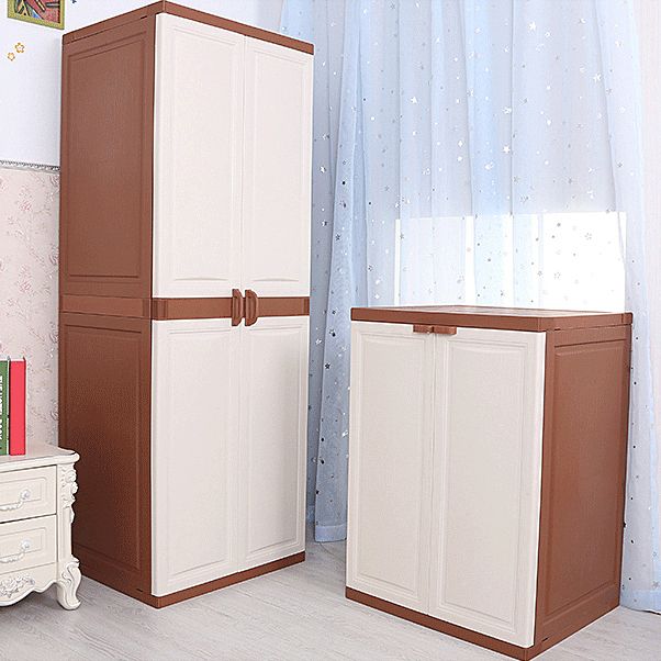 Matte Finish Hinged Door Storage Cabinet Contemporary Plastic Cabinet
