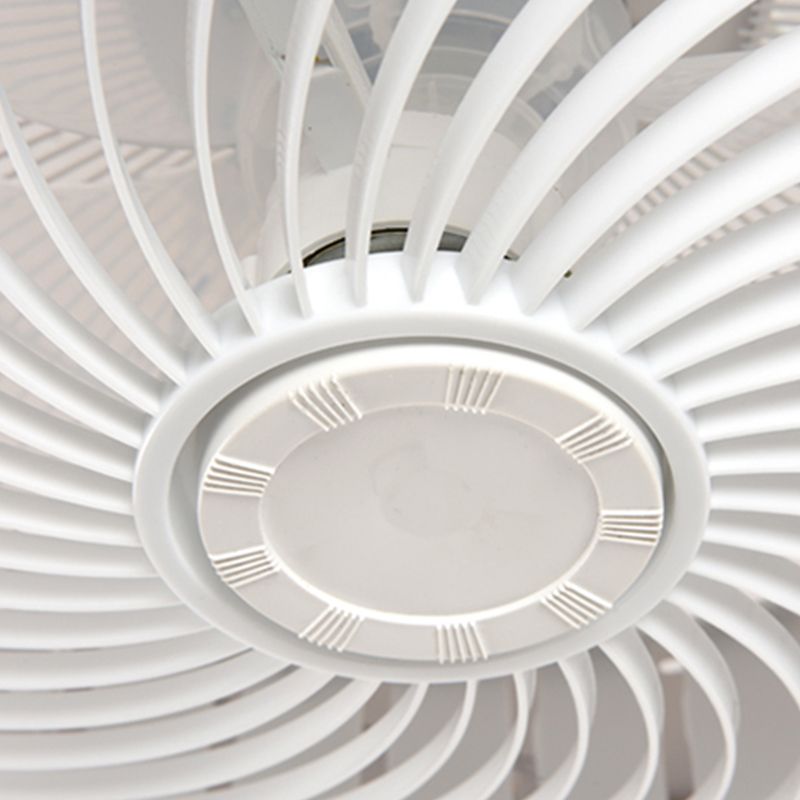 Lámpara de ventilador LED redondeo de macaron con cuchillas invisibles dormitorio de madera sólida semi flush luz