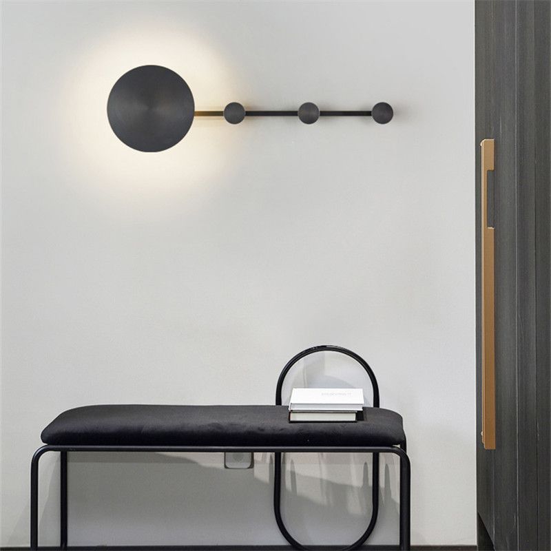 1-Light Round Sconce Light Fixture Modern Metal Wall Light for Hallway
