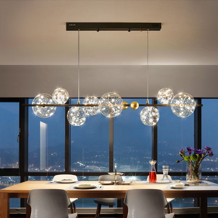 Accesorios de iluminación colgante de 8 cabezas de vidrio de lámpara simple para mesa de comedor