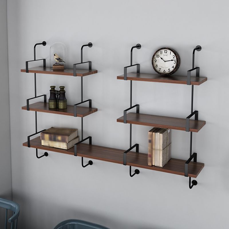 Wall Mounted Bookcase Shelf Industrial Rectangular Shelves for Study Room