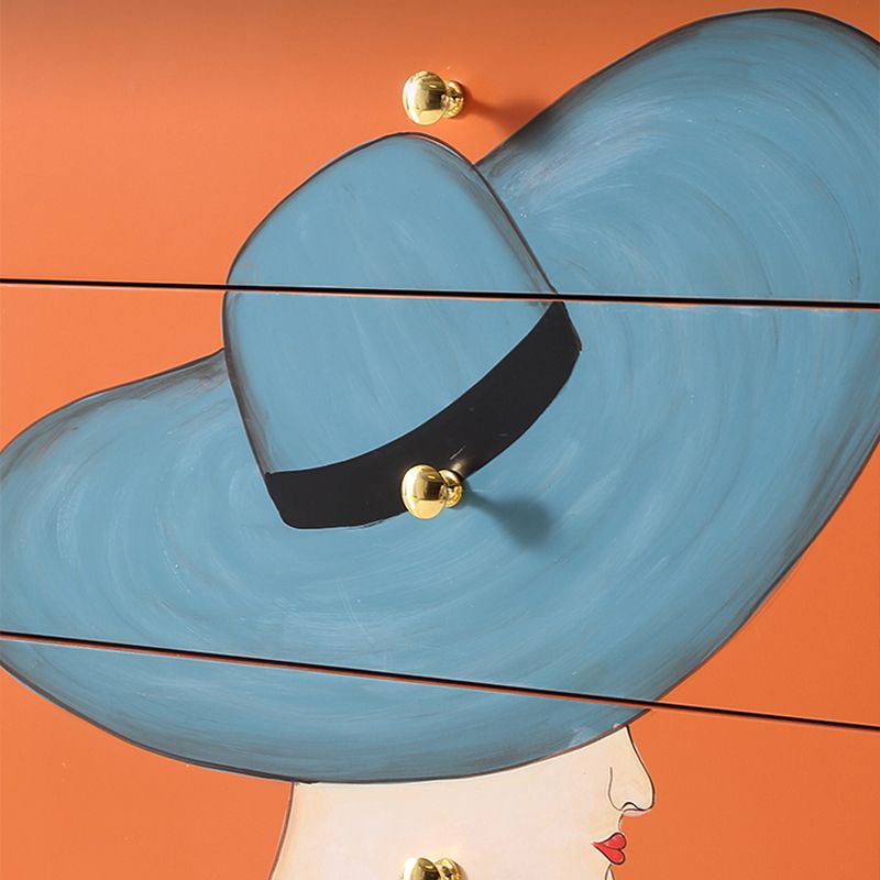 Classic Glam Vertical Lingerie Chest Wood Storage Chest with Drawers for Bedroom