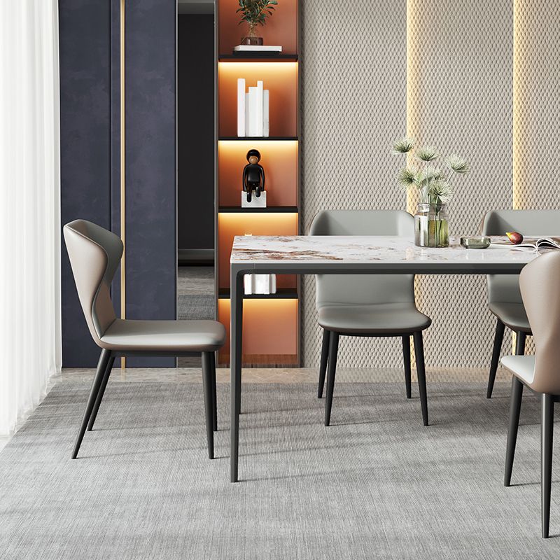 Sintered Stone Top Dining Table for Restaurant Modern Kitchen Table with 4 Legs