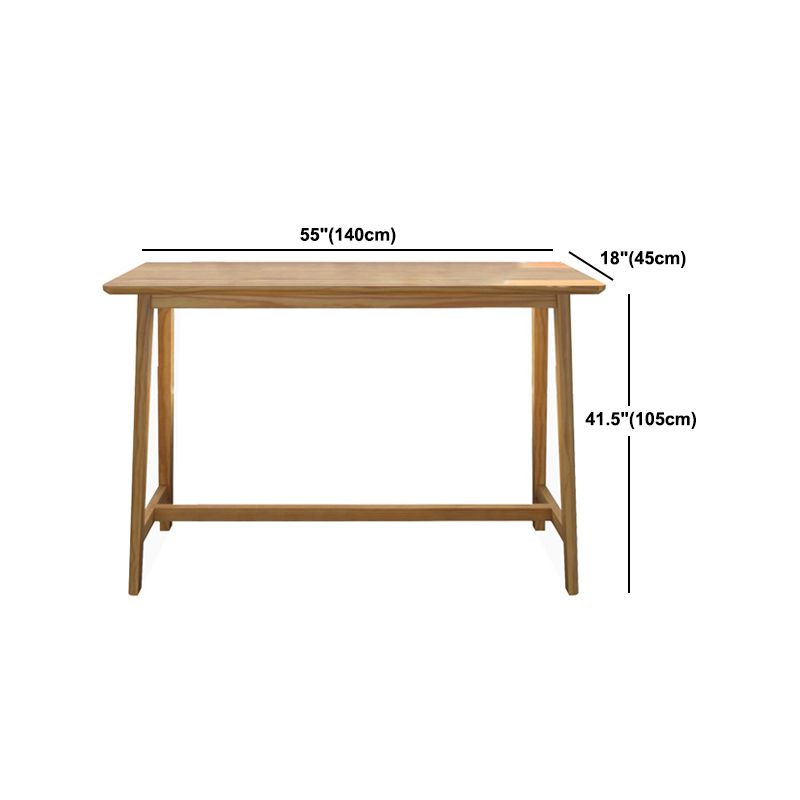 Contemporary Rectangle Bar Table Solid Wood Bistro Bar Desk for Indoor