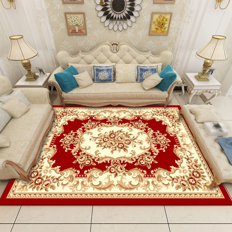 Europese woonkamer tapijt Medaillon Afdrukken Polyester Area Tapijt Anti-slip Easy Care Tapijt