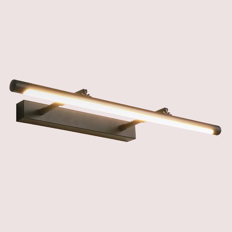 Metallstangenwand montiertes Waschtischlicht minimalistisch 16,5 "/24,5" L LED schwarze Wandleuchten in warmem/weißem Licht für den Rastzimmer
