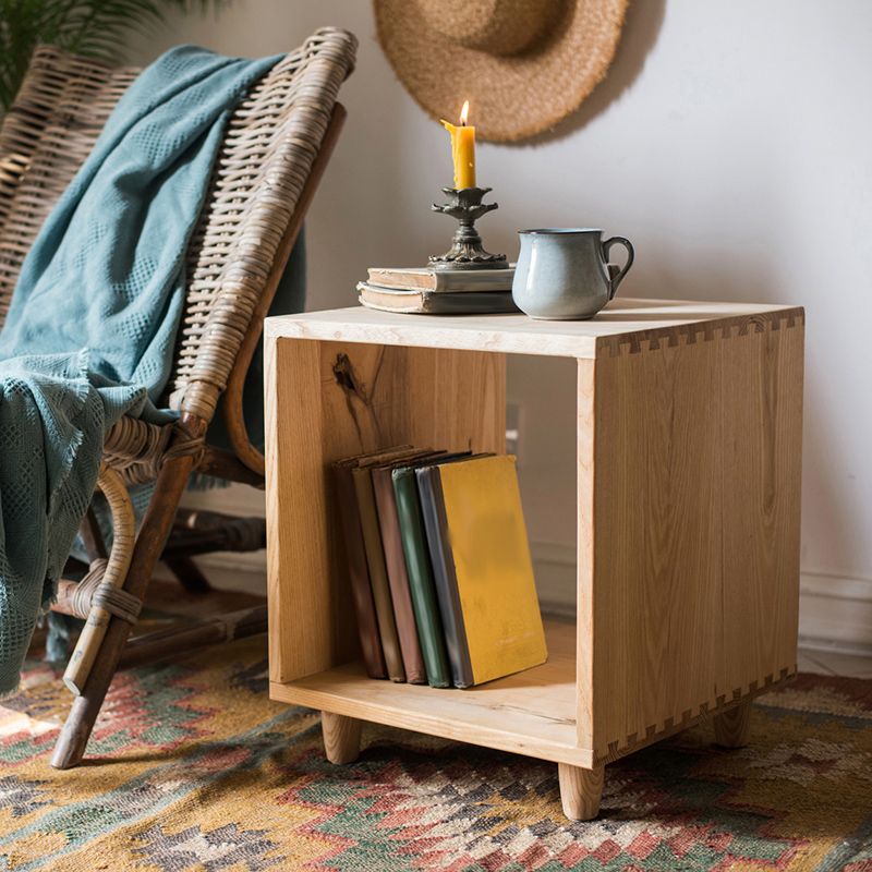 Modern Style Open Back Bookshelf Solid Wood Bookcase for Office