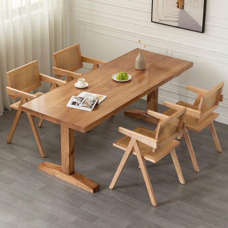 Modern 1/4/5 Pieces Dining Set Pine Wood Rectangle Dining Table for Dining Room