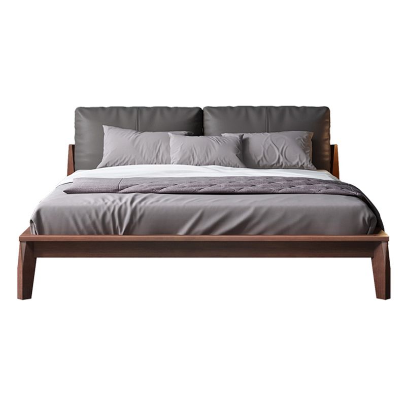 Modern Panel Bed No Distressing Wood Standard Bed Upholstered Headboard