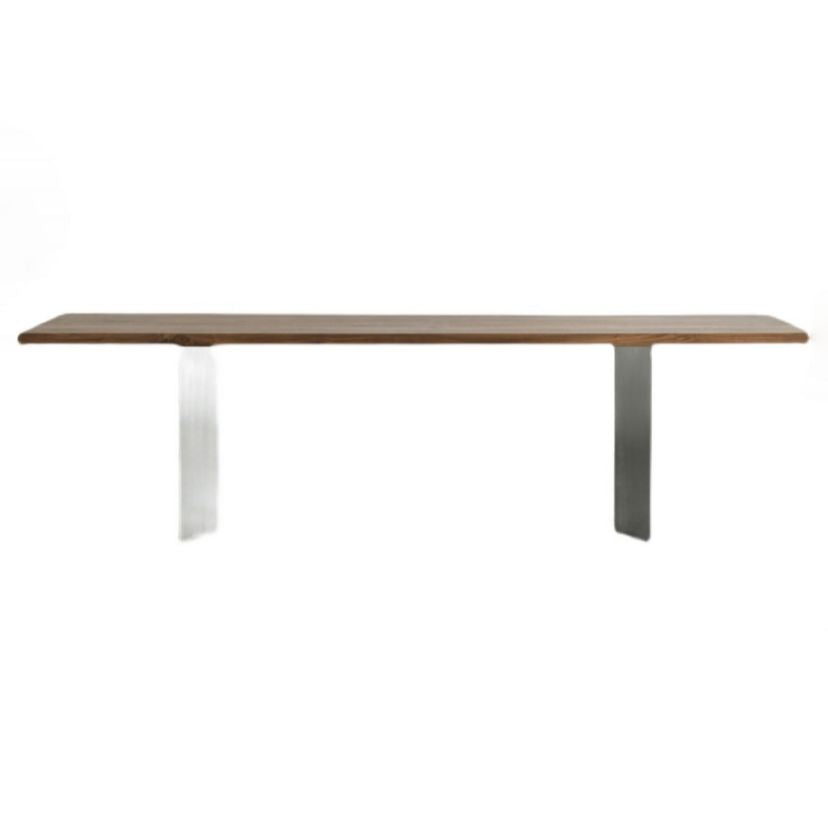 Rectangle Kitchen Dining Table Solid Wood Table Luxury with Double Pedestal Base