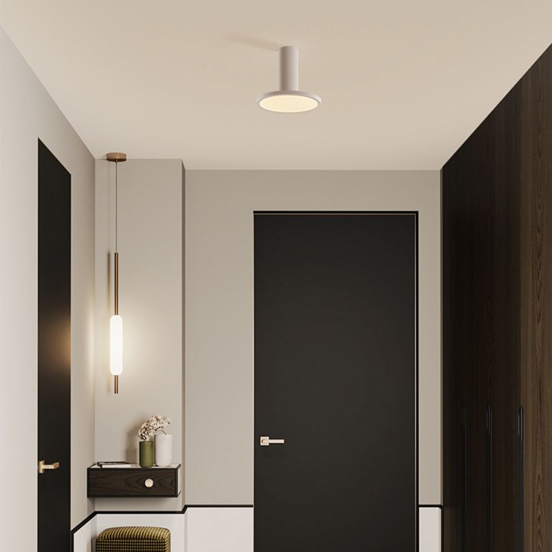 Plafondinbouwlamp met buizen, Scandinavische metalen hal LED-downlight met ronde acrylkap
