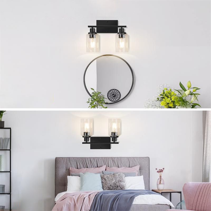 Glass Bath Vanity Lighting Polish Finish Light for Bathroom