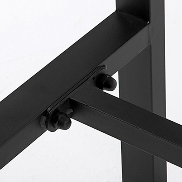 Contemporary Rectangle Bar Dining Table Wood Bar Height Table with Iron Base in Black