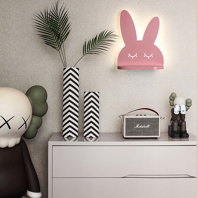 1-Light Sconce Light Fixture Creative Macaron Style Plastic Sconces for Bedroom