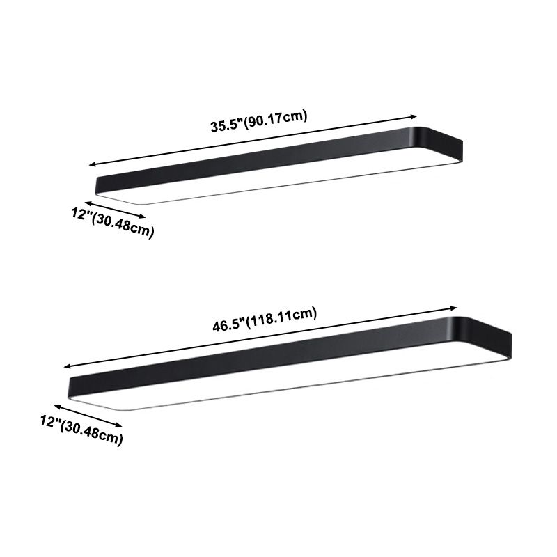 Moderne LED-strip flush mount plafond licht zwart & witte lamp voor kantoor