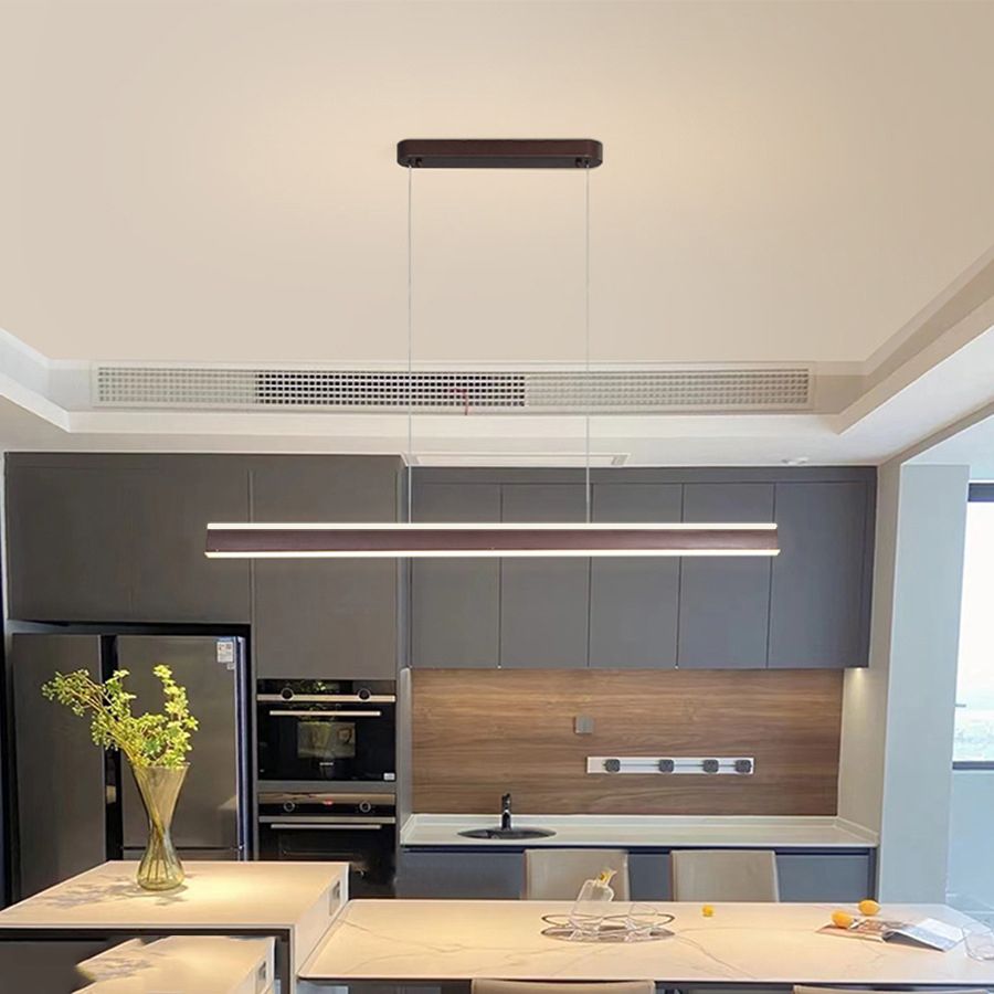 Métal Metal Island Light Strip 2 lumières Pendentif Island LED pour salle à manger